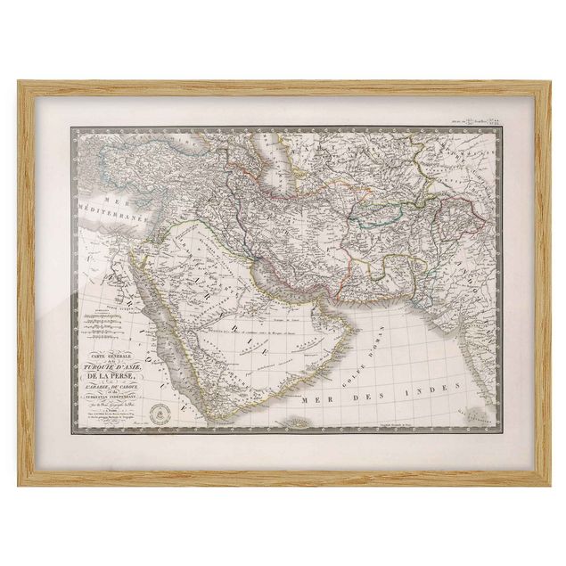 Tavlor med ram vintage Vintage Map In The Middle East