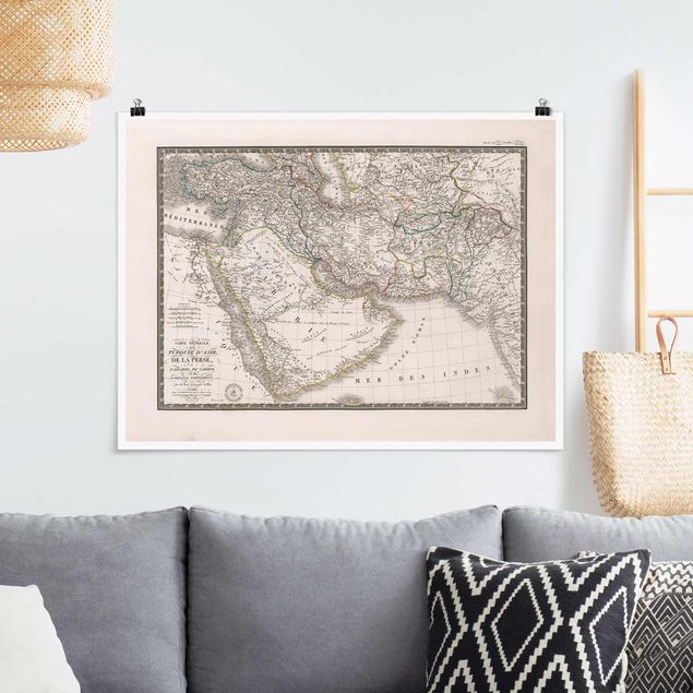 Kök dekoration Vintage Map In The Middle East