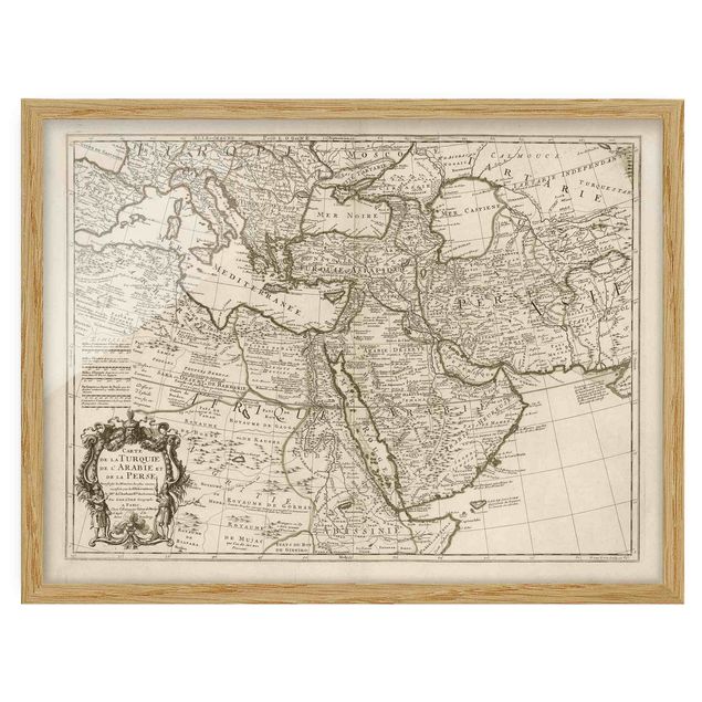 Tavlor med ram vintage Vintage Map The Middle East