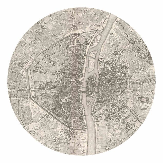 Fototapeter beige Vintage Map Paris