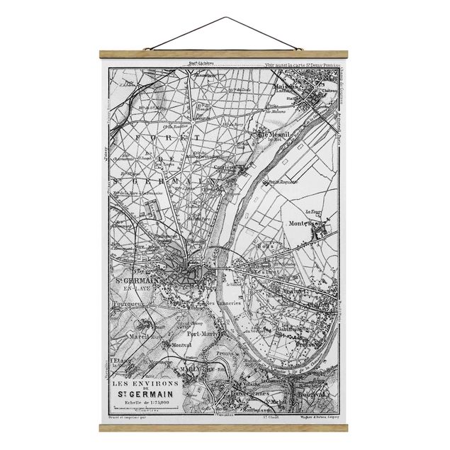 Tavlor konstutskrifter Vintage Map St Germain Paris