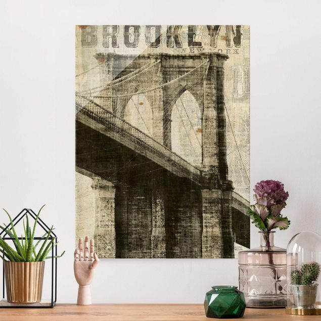 Glastavlor New York Vintage NY Brooklyn Bridge