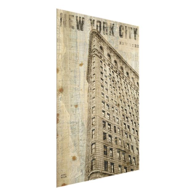 Tavlor arkitektur och skyline Vintage NY Flat Iron