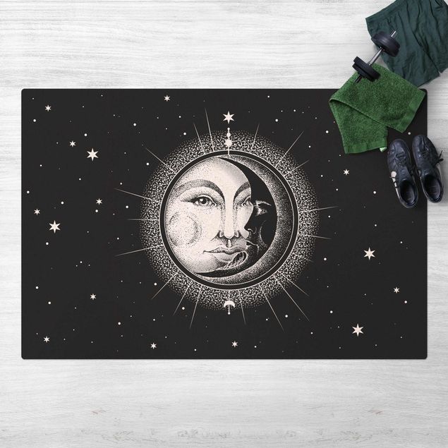 modern matta Vintage Sun And Moon Illustration