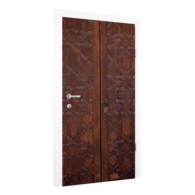 Kök dekoration Old Decorated Wooden Door In The Alhambra Palace
