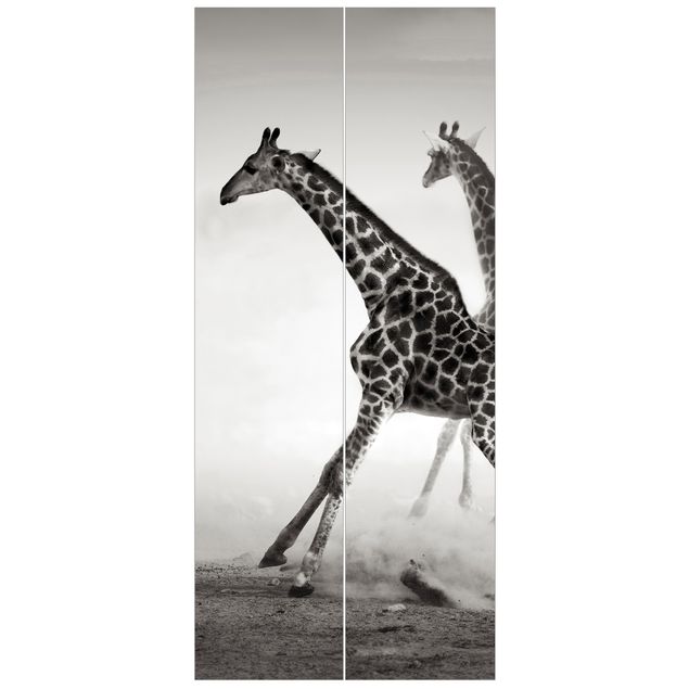 Dörrtapeter papper djur Giraffe Hunt