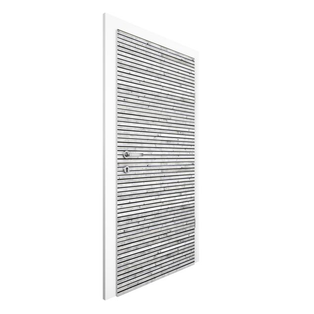 Kök dekoration Wooden Wall With Narrow Strips Black And White