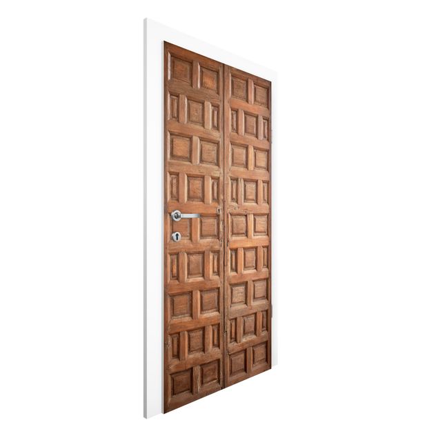 Dörrtapeter papper trälook Mediterranean Wooden Door From Granada