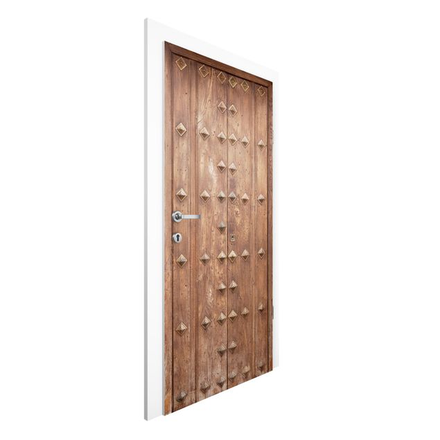 Dörrtapeter papper trälook Rustic Spanish Wooden Door