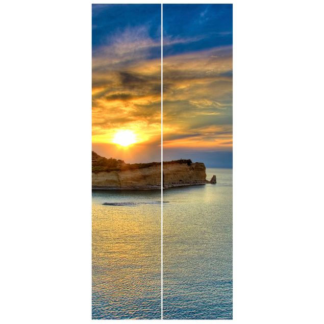 Fototapeter solnedgångar Sunset Over Corfu