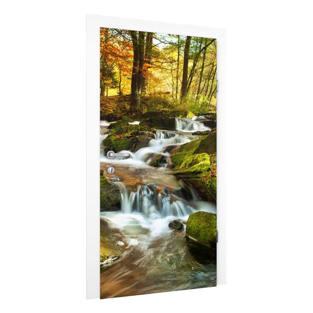Fototapeter vattenfall Waterfall Autumnal Forest