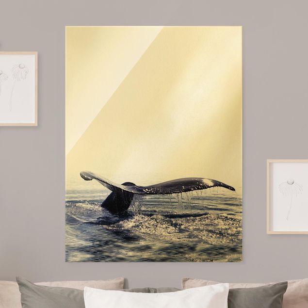 Glastavlor djur Whale Song On Iceland