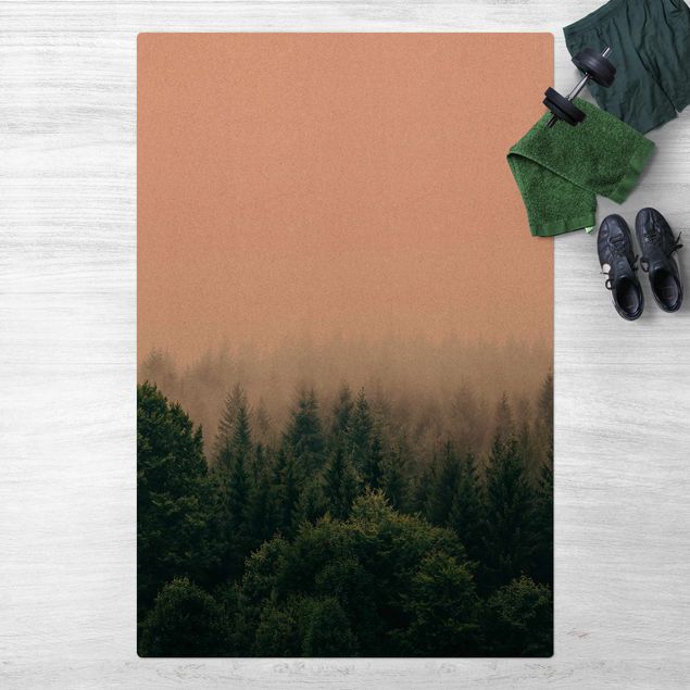 Mattor med skog Foggy Forest Twilight