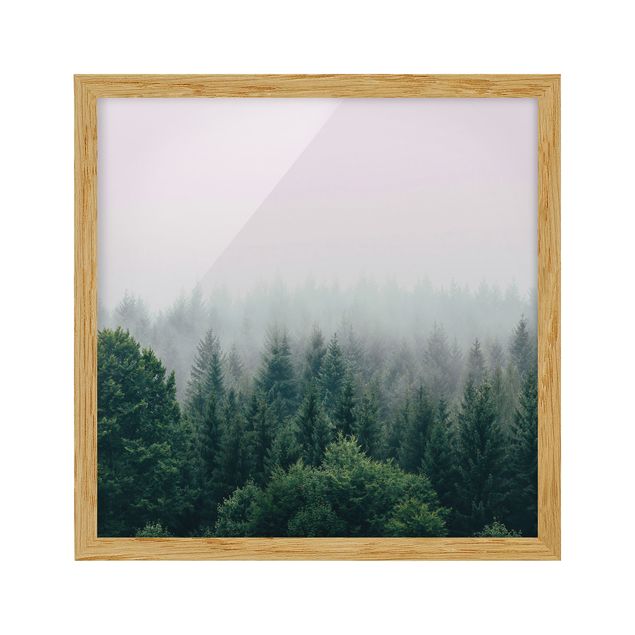 Tavlor med ram landskap Foggy Forest Twilight