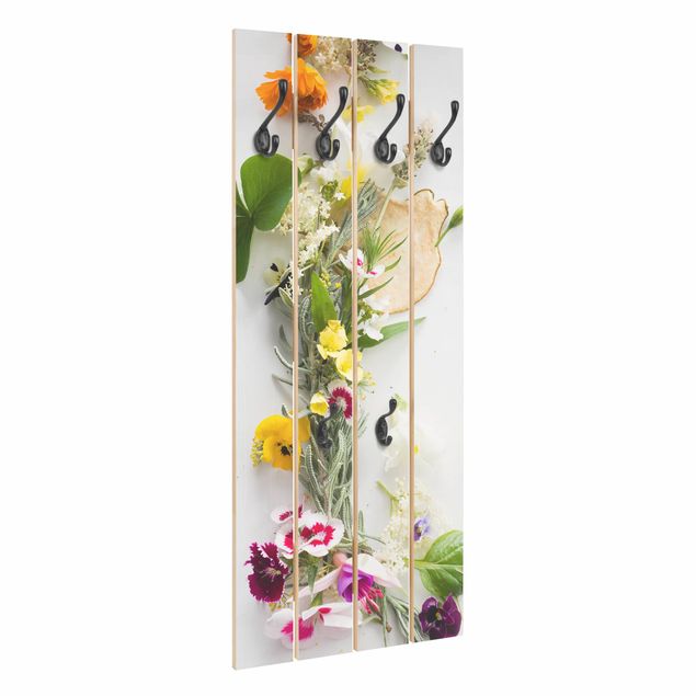 Klädhängare vägg färgglada Fresh Herbs With Edible Flowers