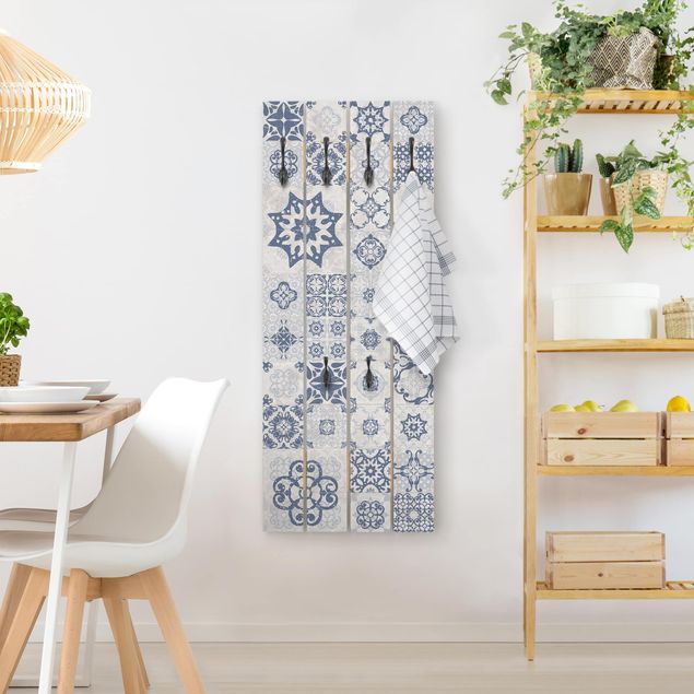 Klädhängare vägg vintage Ceramic Tiles Agadir Blue