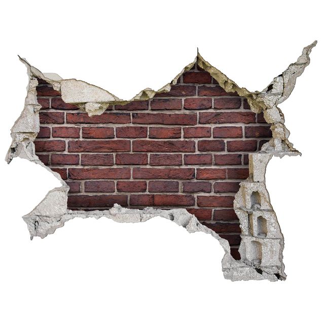 Autocolantes de parede 3D Brick Wall Red