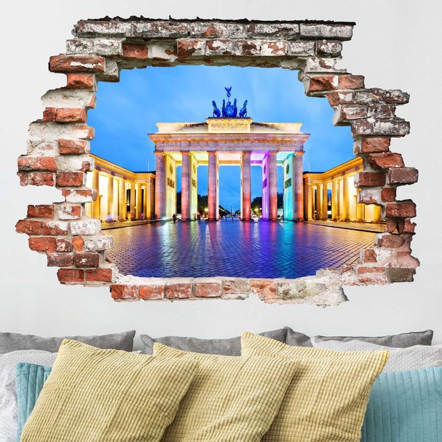 Wallstickers storstäder Illuminated Brandenburg Gate