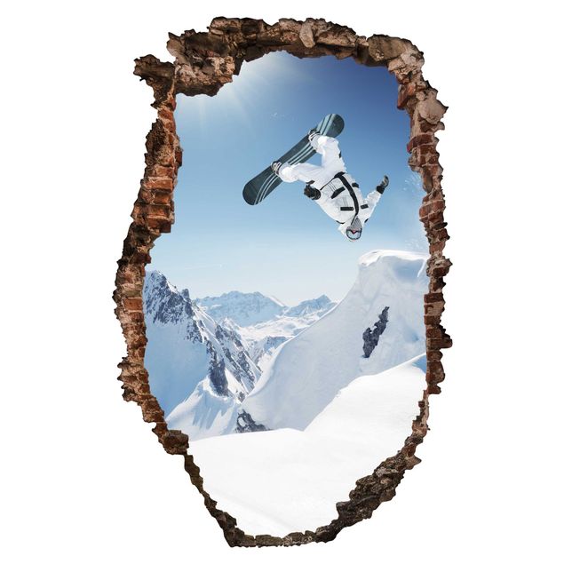 Autocolantes de parede desporto Flying Snowboarder