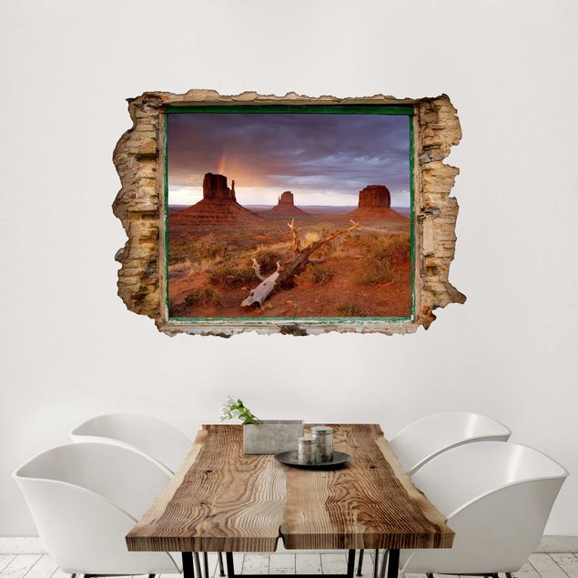 Autocolantes de parede 3D Monument Valley At Sunset