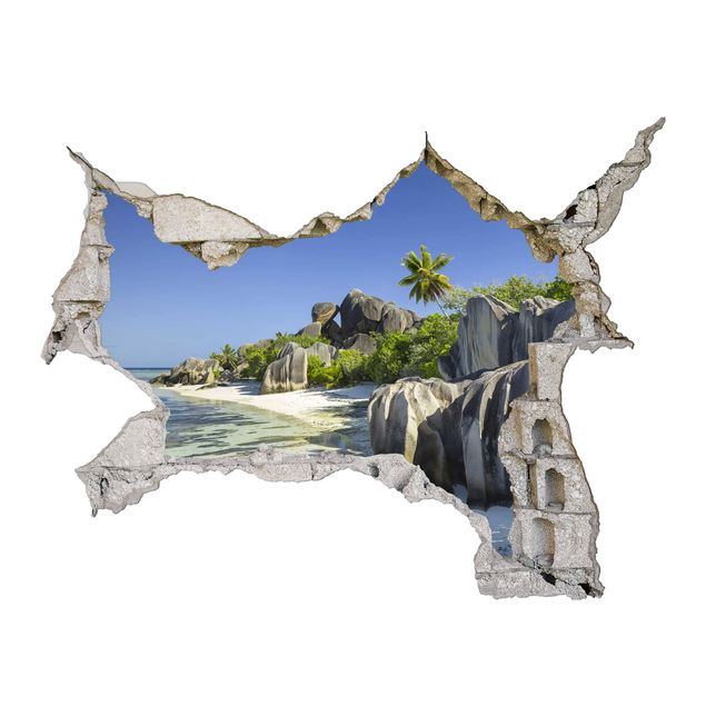 Autocolantes de parede 3D Dream Beach Seychelles