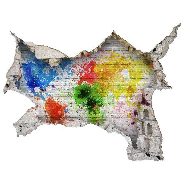 Wallstickers världskartor White Brick Wall World Map