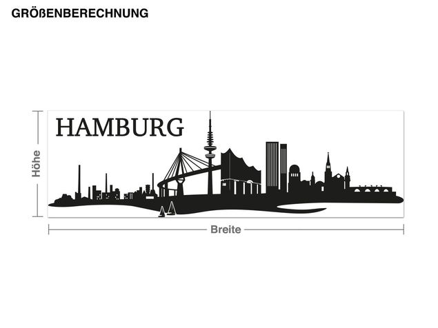 Autocolantes de parede metrópoles Skyline of Hamburg