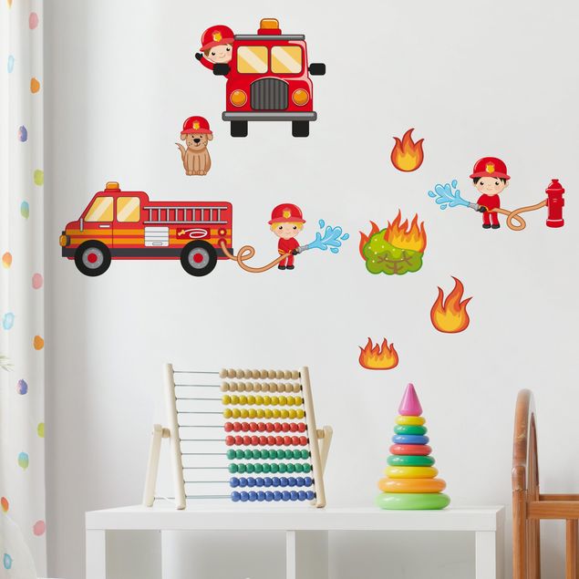 Wallstickers Fire Brigade in Action Set