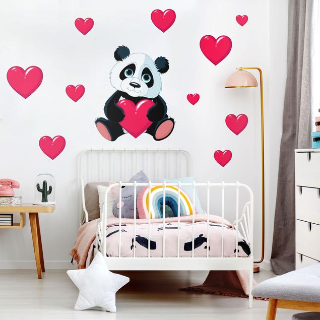Inredning av barnrum Panda With Hearts