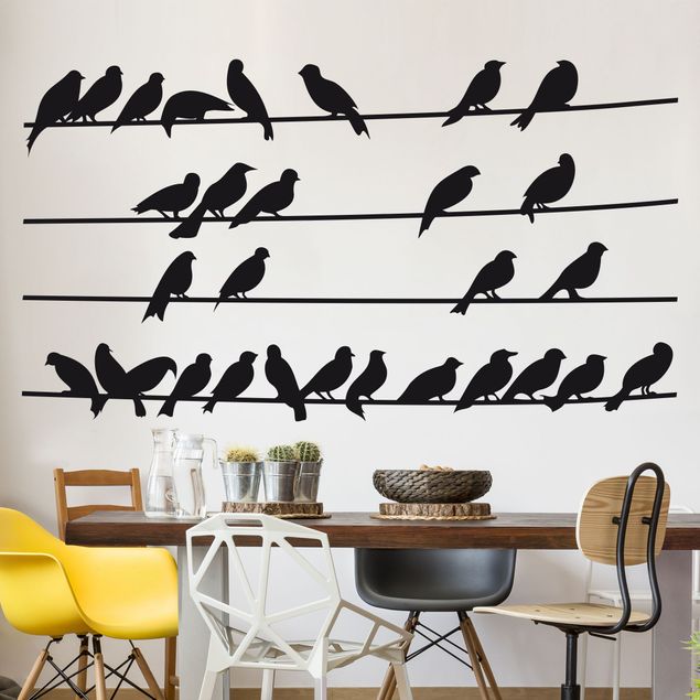 Autocolantes de parede pássaros No.IS21 Flock of Birds
