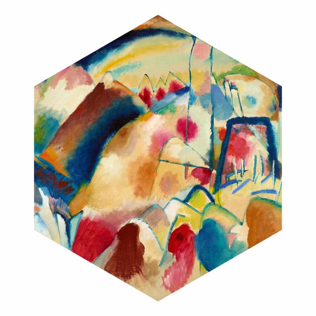 Hexagonala tapeter Wassily Kandinsky - Landscape With Church