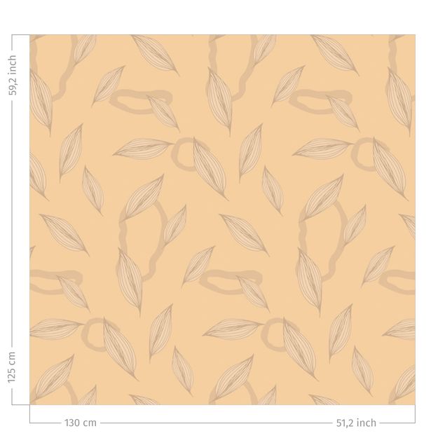 Kök dekoration Willow Leaves Pattern - Pastel Orange