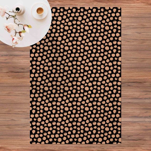 modern matta vardagsrum Ink Polka Dots On Black