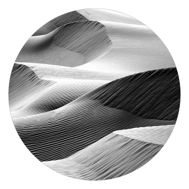 Fototapeter svart och vitt Wave Pattern In Desert Sand