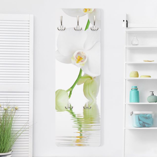 Klädhängare vägg blommor  Spa Orchid - White Orchid