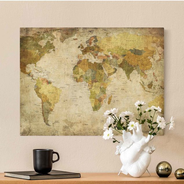 Canvastavlor världskartor World Map