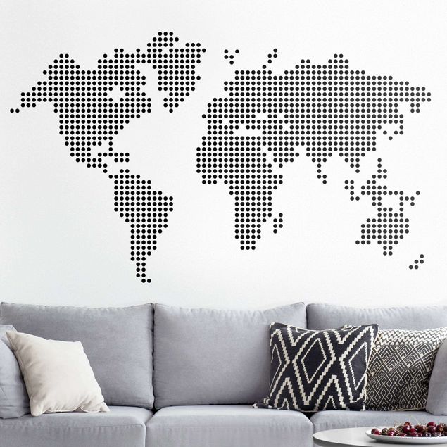 Wallstickers världskartor World Map Points