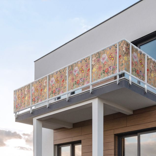 Insynsskydd för balkong väderbeständigt Wildflower Pattern