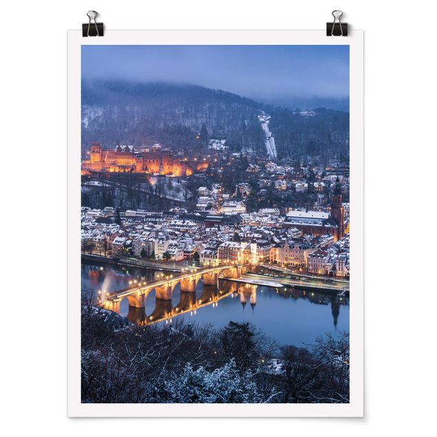 Tavlor arkitektur och skyline Heidelberg In The Winter