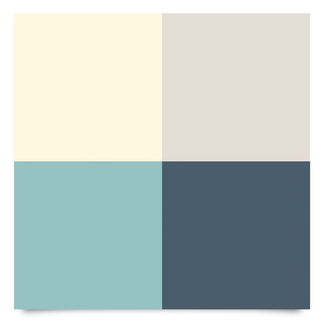 Självhäftande folier turkos Cosy Colours Squares Lagoon - Cashmere Sand Pastel Turquoise Slate Blue