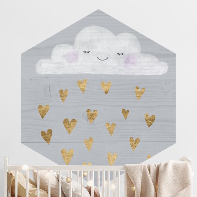 Inredning av barnrum Cloud With Golden Hearts