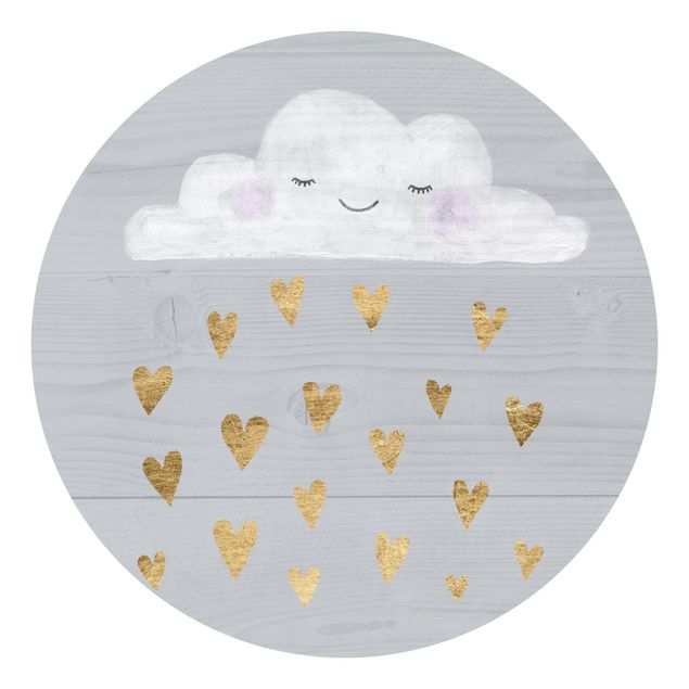 Fototapeter grått Cloud With Golden Hearts