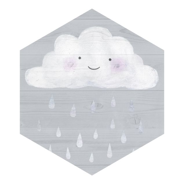 Tapeter Cloud With Silver Raindrops