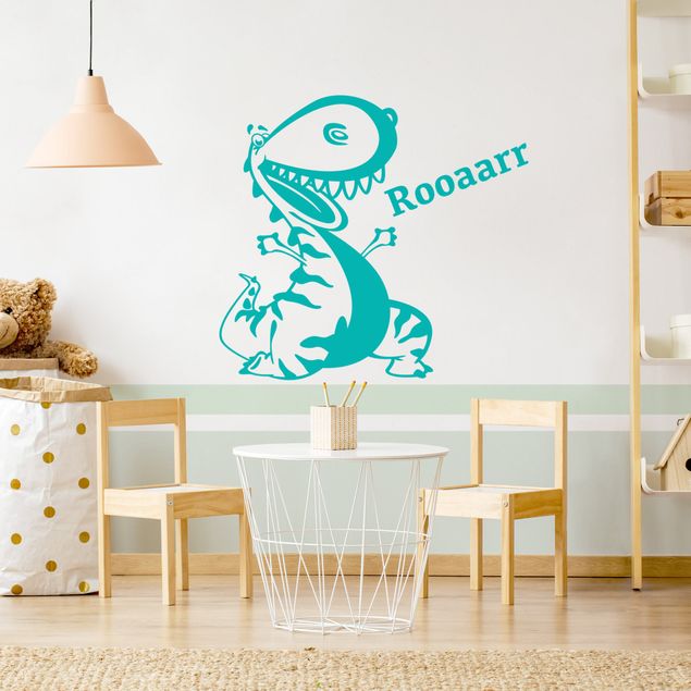 Autocolantes de parede frases Dinosaur With Customised Name