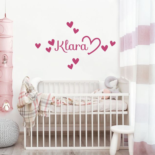 Wallstickers kära Hearts With Customised Name