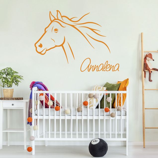 Autocolantes de parede frases Horse With Customised Name