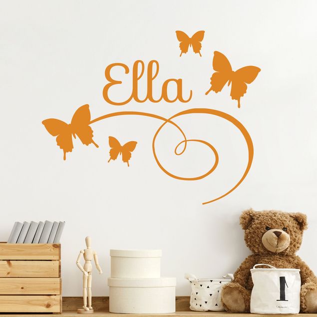 Wallstickers fjärilar Butterflies With Customised Name