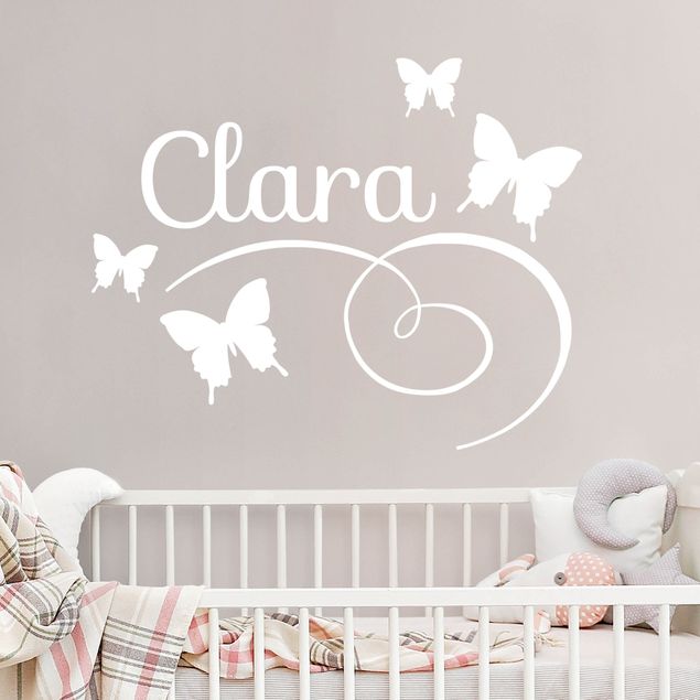 Wallstickers med egen text Butterflies With Customised Name