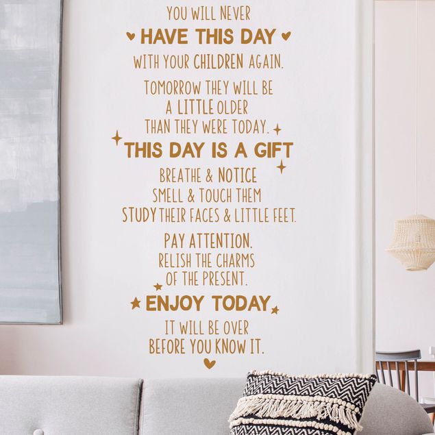 Wallstickers familj You Will Never Have This Day Again