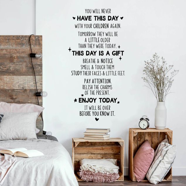 Wallstickers hem You Will Never Have This Day Again